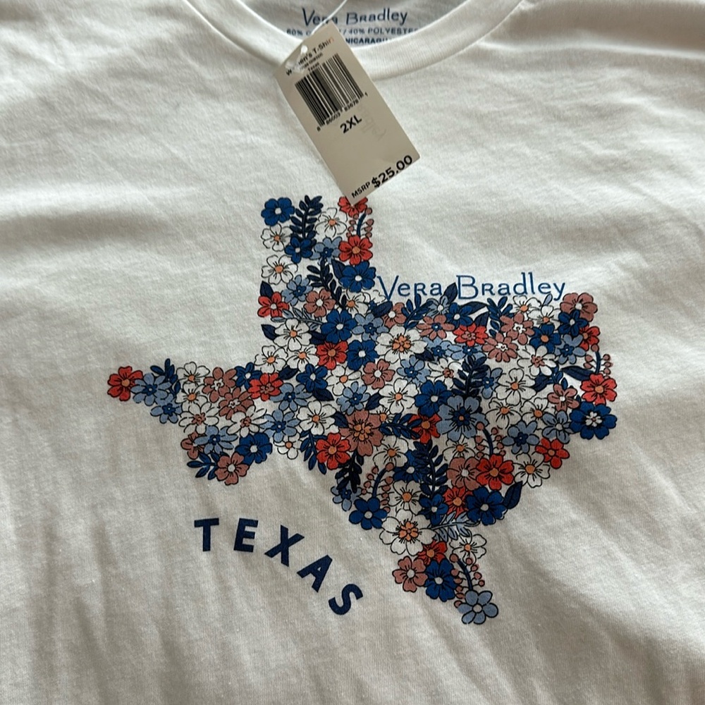 Vera Bradley 2xl Texas floral tee